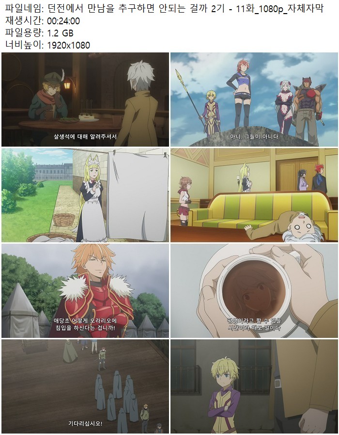 던전에서 만남을 추구하면 안되는 걸까 2기 - 11화_1080p_자체자막