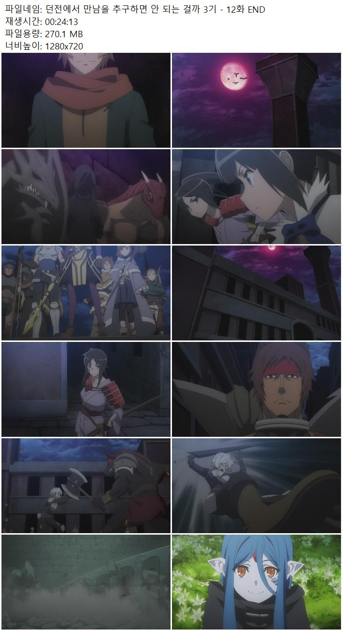 던전에서 만남을 추구하면 안 되는 걸까 3기 - 12화 END