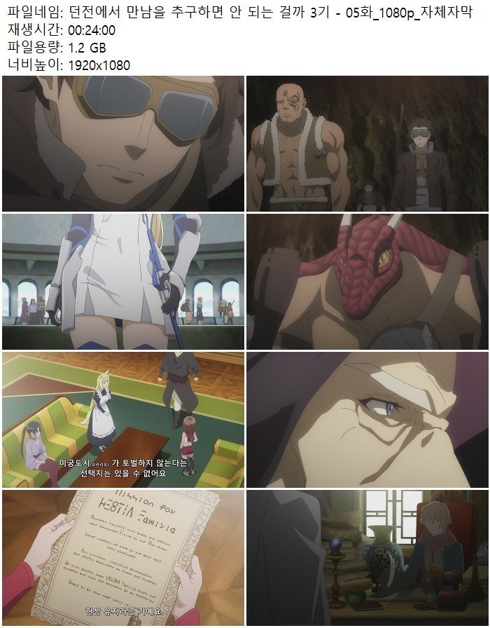던전에서 만남을 추구하면 안 되는 걸까 3기 - 05화_1080p_자체자막