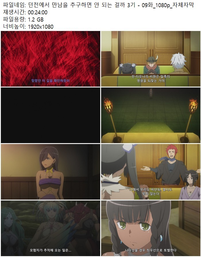 던전에서 만남을 추구하면 안 되는 걸까 3기 - 09화_1080p_자체자막