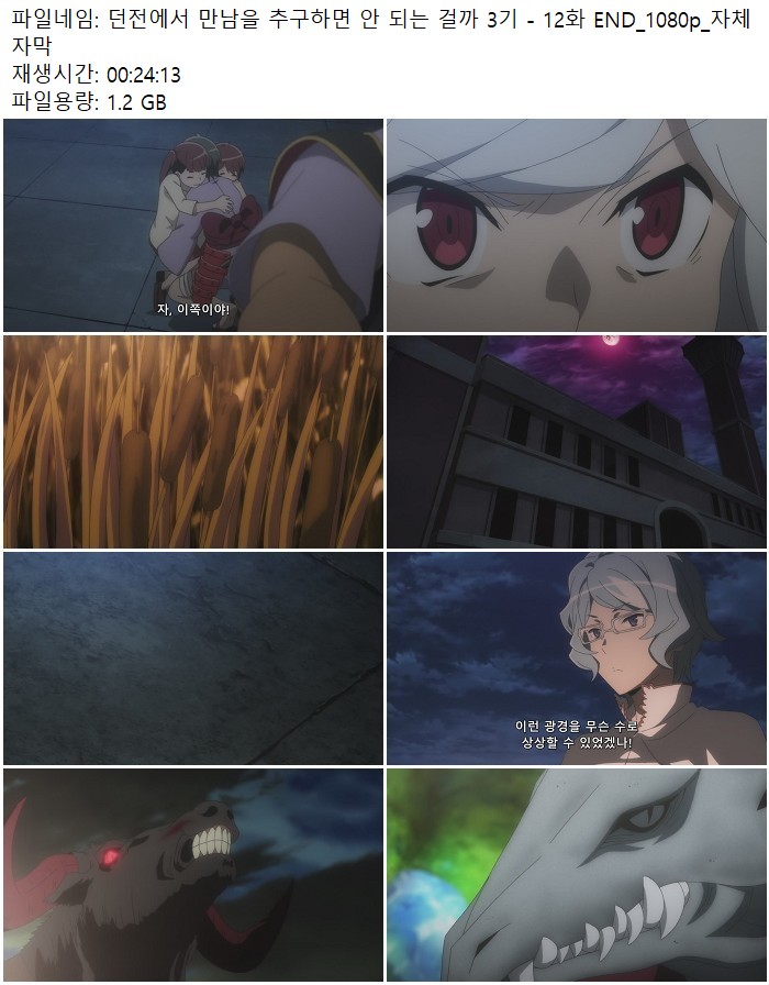 던전에서 만남을 추구하면 안 되는 걸까 3기 - 12화 END_1080p_자..