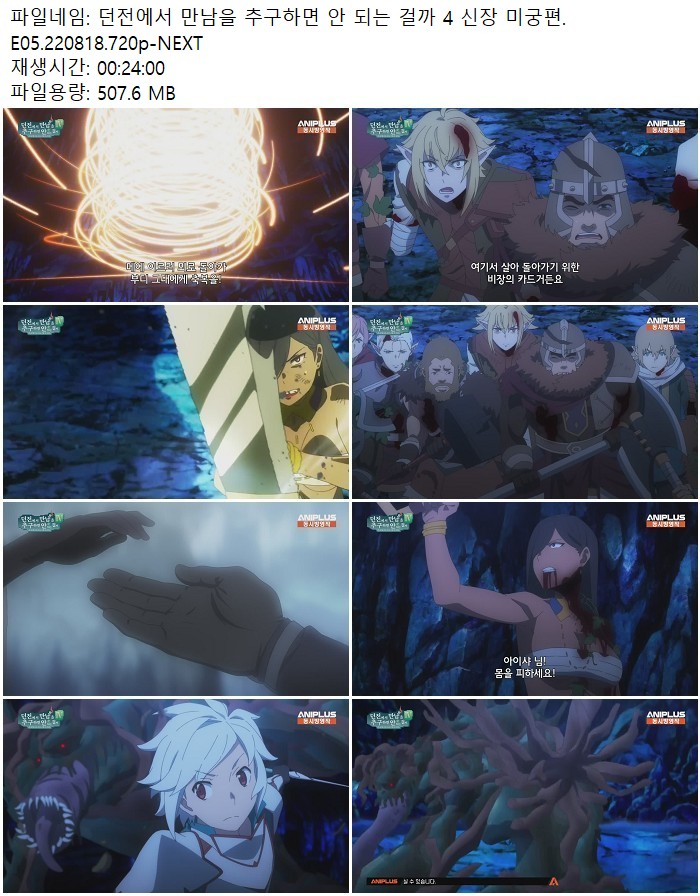 던전에서 만남을 추구하면 안 되는 걸까 4 신장 미궁편.E05.220818..