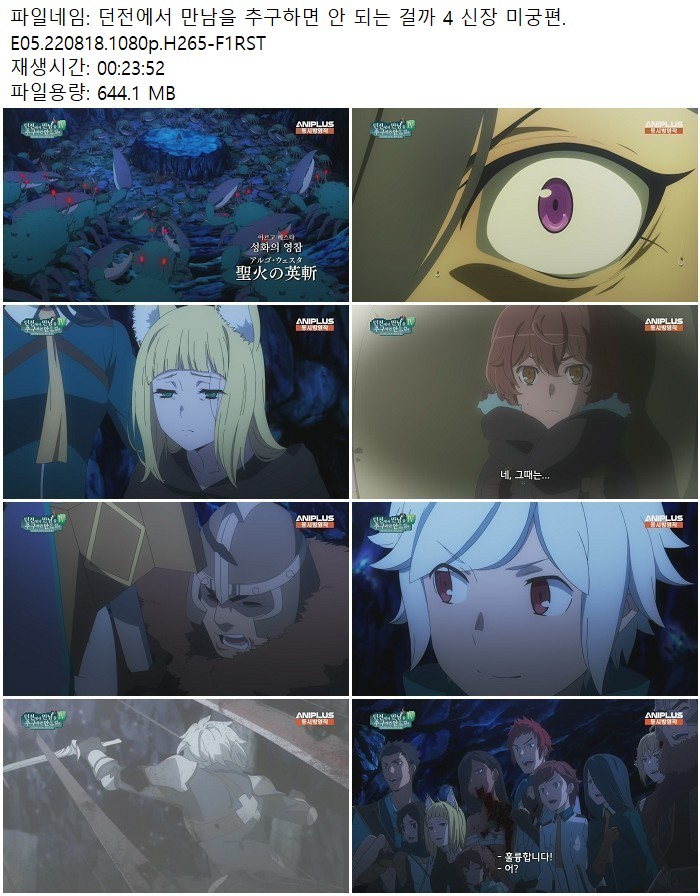 던전에서 만남을 추구하면 안 되는 걸까 4 신장 미궁편.E05.220818..