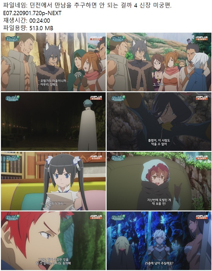 던전에서 만남을 추구하면 안 되는 걸까 4 신장 미궁편.E07.220901..