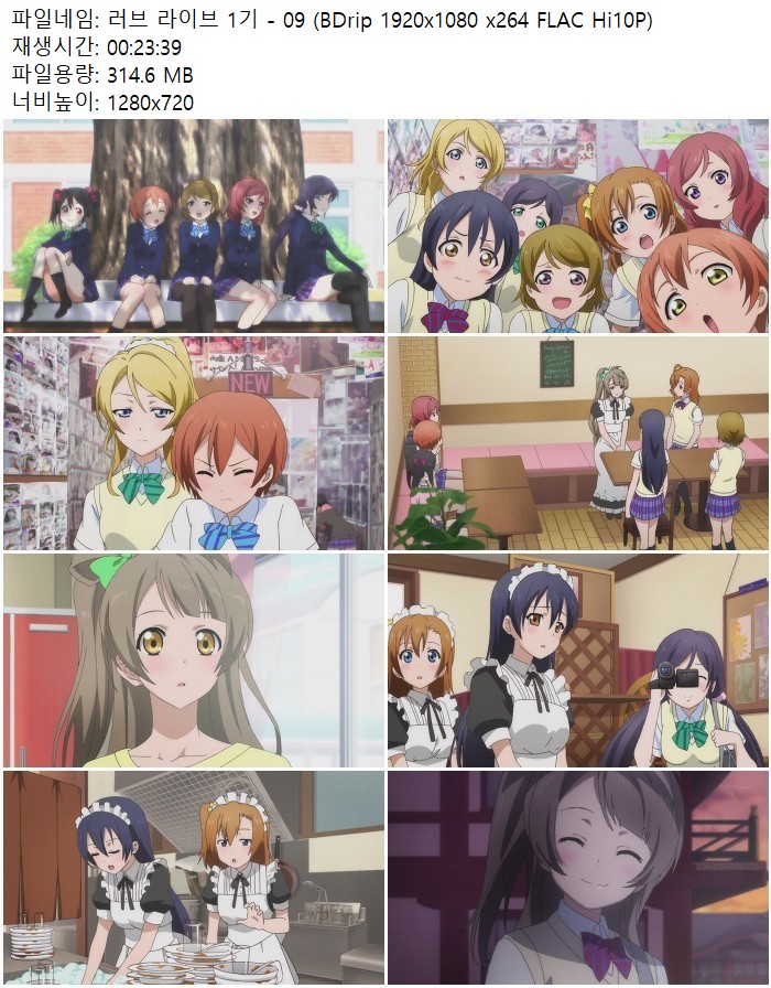 러브 라이브 1기 - 09 (BDrip 1920x1080 x264 FLAC Hi10P)