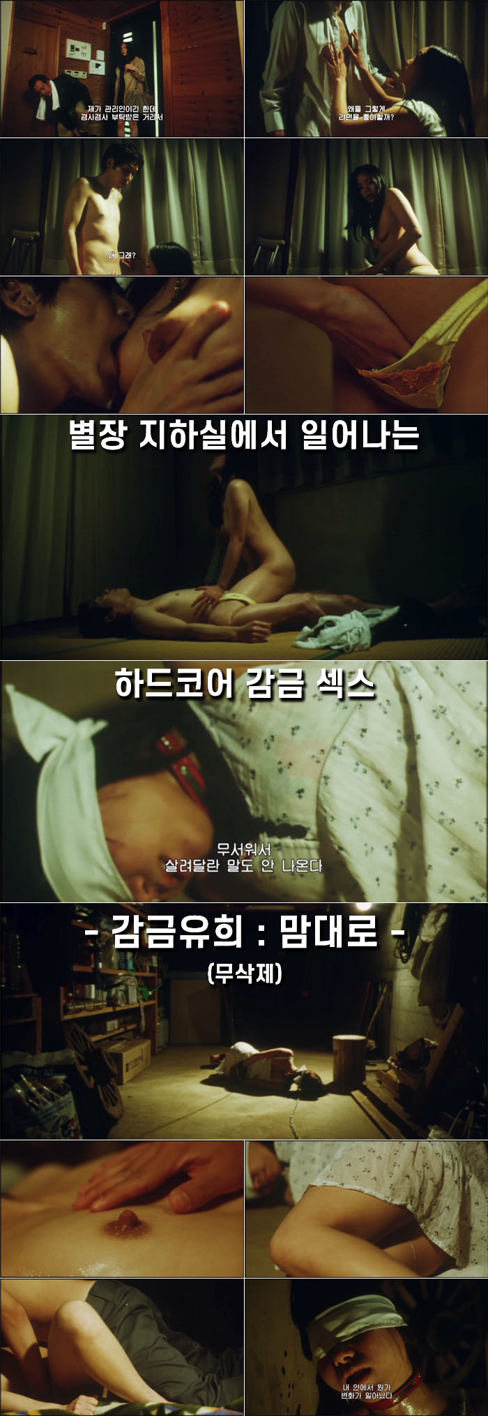 [무삭제] 별장 지하실 HA드코어 감금 셋스 [ 감금유희 - 맘대로 ]_..