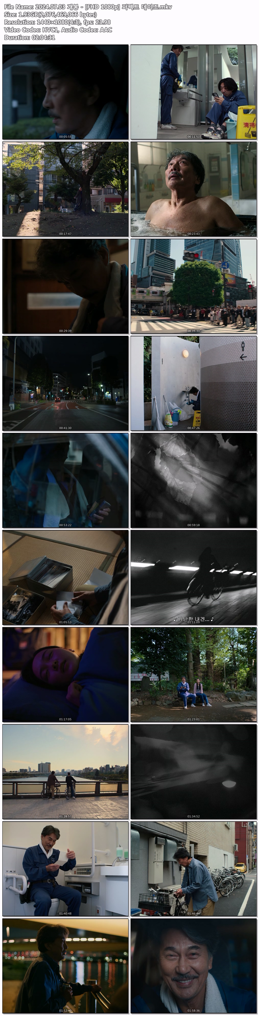 2024.07.03 개봉 - [FHD 1080p] 퍼펙트 데이즈