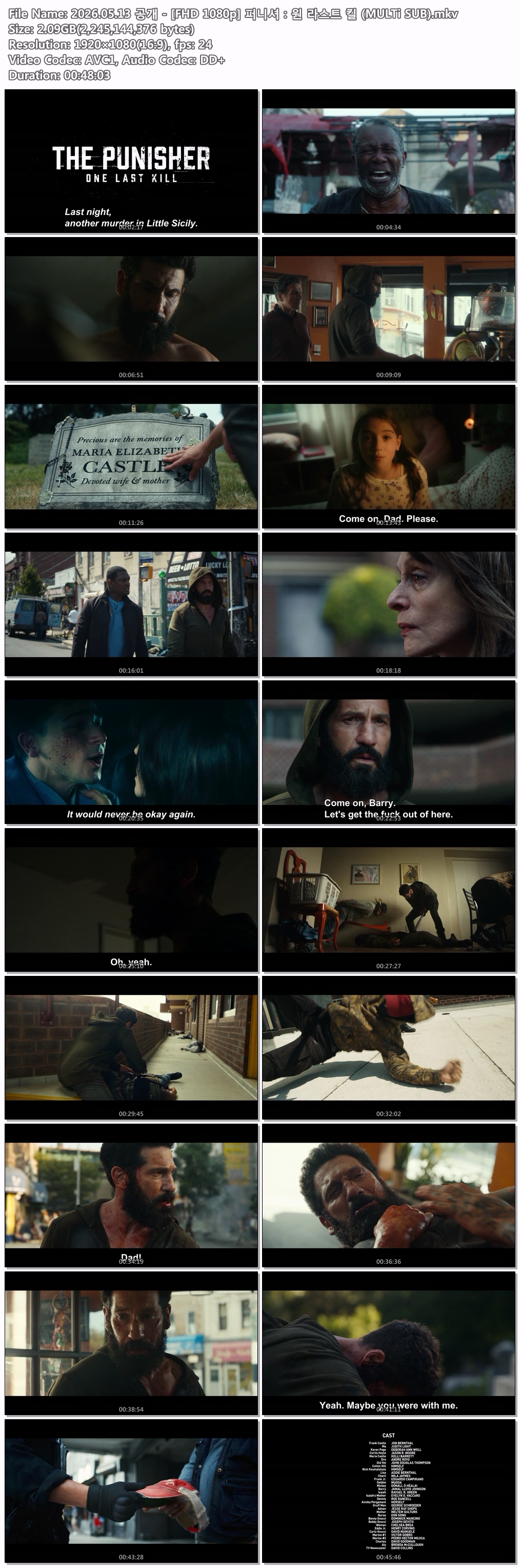 2026.05.13 공개 - [FHD 1080p] 퍼니셔 원 라스트 킬 (MULTi SUB)