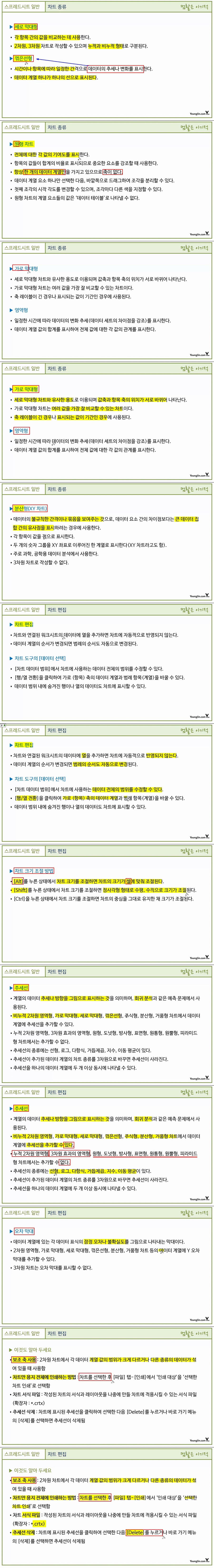 [컴활 1ㆍ2급 필기] 스프레드시트 일반 - 섹션 06 차트 생성 및 활용