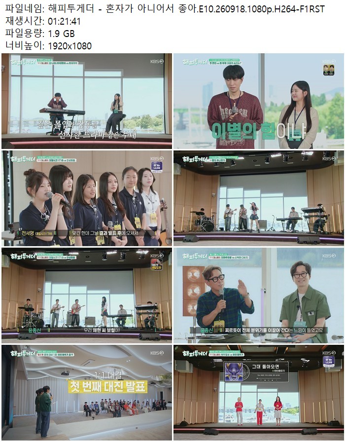 해피투게더 - 혼자가 아니어서 좋아.E10.260918.1080p.H264-F1RST