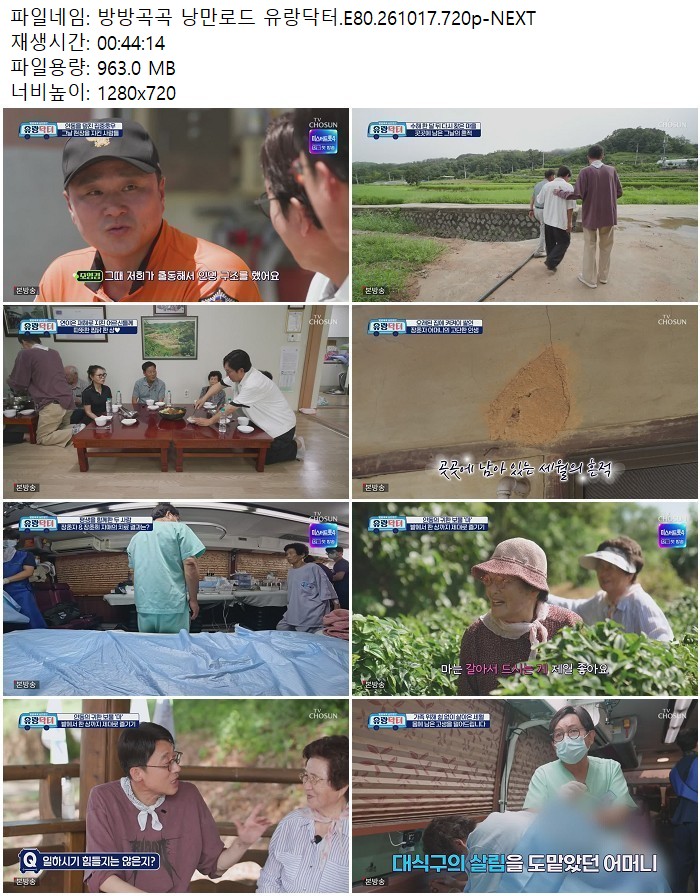 방방곡곡 낭만로드 유랑닥터.E80.261017.720p-NEXT